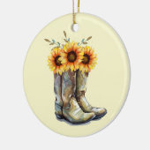 カウボーイ素朴ブーツ(ひまわり) セラミックオーナメント (左)