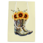 カウボーイ素朴ブーツ（ひまわり） ミディアムペーパーバッグ (裏面)