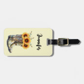 カウボーイ素朴ブーツ(ひまわり) ラゲッジタグ (正面横)