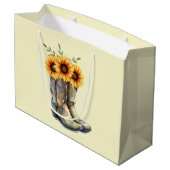 カウボーイ素朴ブーツ（ひまわり） ラージペーパーバッグ (裏面アングル)