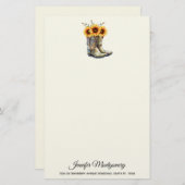 カウボーイ素朴ブーツ(ひまわり) 便箋 (正面/裏面)