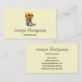 カウボーイ素朴ブーツ（ひまわり） 名刺 (正面/裏面)