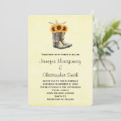 カウボーイ素朴ブーツ(ひまわり) 招待状 (スタンド正面)