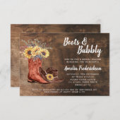 カウボーイ素朴ブーツ&バブリーブライダルシャワー 招待状 (正面/裏面)