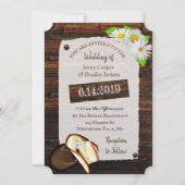 カウボーイ素朴ブーツ,帽子とデイジーズ結婚 招待状 (正面)