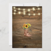 カウボーイ素朴ブートサンフラワーウェスタンブライダルシャワー 招待状 (裏面)