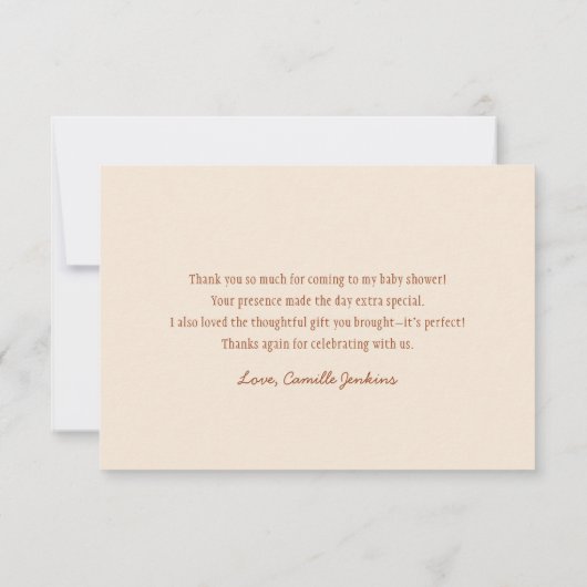 カウボーイ素朴ベイビーシャワーサンキューカード サンキューカード (裏面)