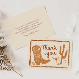カウボーイ素朴ベイビーシャワーサンキューカード サンキューカード