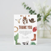 カウボーイ素朴ベイビーシャワーサンキューカード 招待状 (スタンド正面)