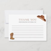 カウボーイ素朴ベイビーシャワー サンキューカード (正面)