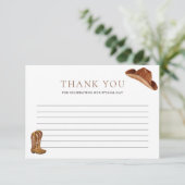 カウボーイ素朴ベイビーシャワー サンキューカード (スタンド正面)