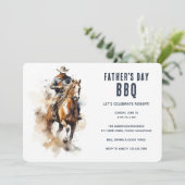 カウボーイ素朴ホースカントリー父の日BBQ 招待状 (スタンド正面)