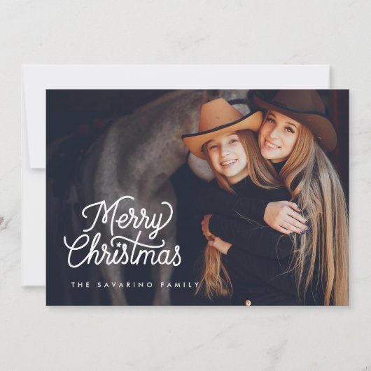 カウボーイ素朴メリークリスマスフォトホリデーカード シーズンカード (正面)