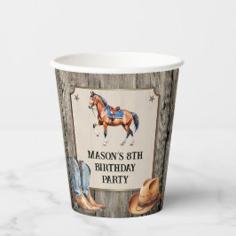 カウボーイ素朴乗馬バースデーパーティー 紙コップ