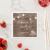 カウボーイ素朴女性のカーボーイブーツストリングライト結婚ズ スタンダードカクテルナプキン (インサイチュ)