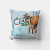 カウボーイ素朴雪だるま装飾用クッション クッション (正面)