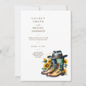 カウボーイ結婚の誕生日赤ちゃんシャワー退職 招待状 (正面)