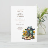 カウボーイ結婚の誕生日赤ちゃんシャワー退職 招待状 (スタンド正面)