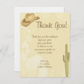 カウボーイ結婚ズフラットサンキューカード 招待状 (正面/裏面)