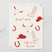 カウボーイ結婚テーマ セーブザデート (裏面)