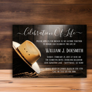 カウボーイ葬儀追悼会 招待状