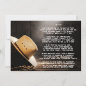 カウボーイ葬儀追悼会 招待状 (裏面)