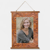 カウボーイ西の国の工具付き革のカスタム写真 吊り下げ型タペストリー (正面)