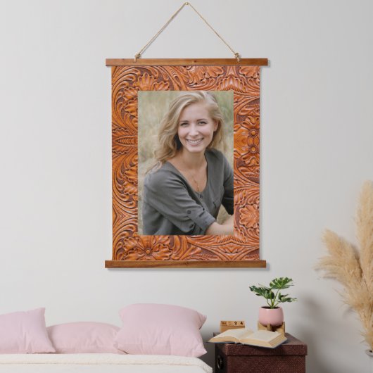 カウボーイ西の国の工具付き革のカスタム写真 吊り下げ型タペストリー (寝室)