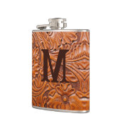 カウボーイ西素朴国結婚式モノグラム フラスク (左)