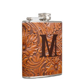 カウボーイ西素朴国結婚式モノグラム フラスク (右)