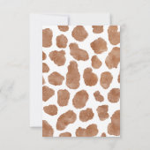 カウボーイ西素朴茶色の牛の赤ちゃんシャワー サンキューカード (裏面)