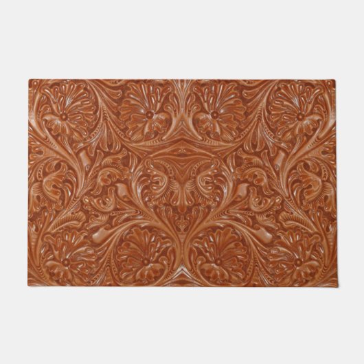 カウボーイ西部の国のパターン工具革 ドアマット (正面)