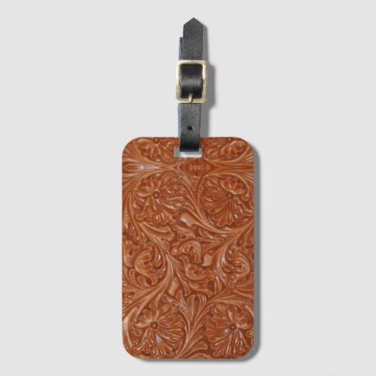 カウボーイ西部の国のパターン工具革 ラゲッジタグ (正面縦)