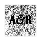 カウボーイ西部の田舎の結婚式のカップルのモノグラム ラバースタンプ (インプリント)