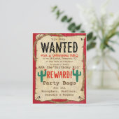 カウボーイ西部BBQの誕生会はポスターがほしいと思いました インビテーションポストカード (スタンド正面)