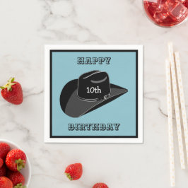 カウボーイ誕生日の帽子 スタンダードカクテルナプキン