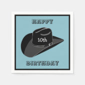 カウボーイ誕生日の帽子 スタンダードカクテルナプキン (正面)