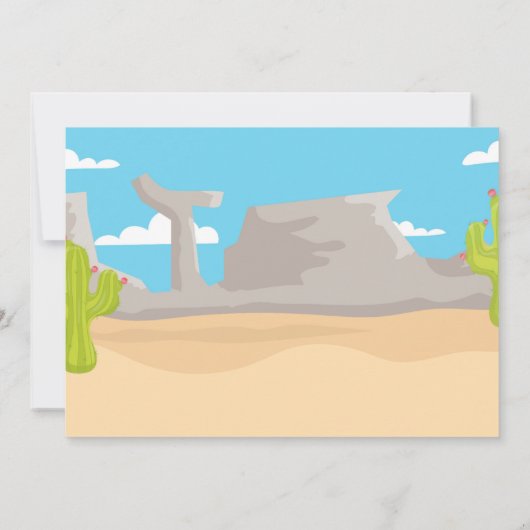 カウボーイ誕生日の招待ウェスタンの招待ボーイ 招待状 (裏面)