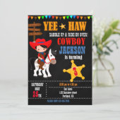 カウボーイ誕生日の招待ワイルドウエストウェスタンパーティー 招待状 (スタンド正面)