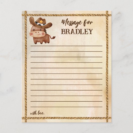 カウボーイ誕生日の最初のロデオタイムカプセルカード (正面)