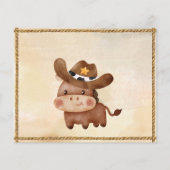 カウボーイ誕生日の最初のロデオ写真サンキューカード (裏面)