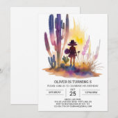 カウボーイ誕生日カスタムオンライン 招待状 (正面/裏面)