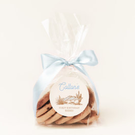 カウボーイ誕生日シール ラウンドシール