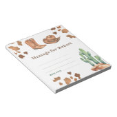 カウボーイ誕生日タイムカプセルメッセージ ノートパッド (アングル)