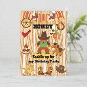 カウボーイ誕生日パーソナライズされた招待状 招待状 (スタンド正面)