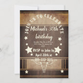 カウボーイ誕生日パーティトロフィー 招待状 (正面)