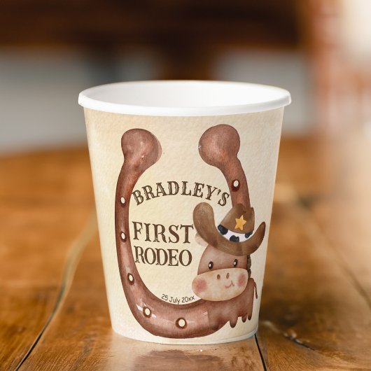 カウボーイ誕生日パーティーベビー馬の帽子のカスタム 紙コップ