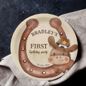 カウボーイ誕生日パーティーベビー馬の帽子 ペーパープレート