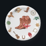 カウボーイ誕生日ファーストロデオウェスタン ペーパープレート<br><div class="desc">私たちのロデオ西カウボーイの誕生日プレートは、あなたの小さな1つ最初のロデオをテーマにした誕生日パーティーに最適！</div>