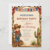 カウボーイ誕生日ホーダウン・パーティー 招待状 (正面)